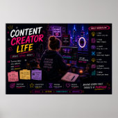 YouTuberのためのNeon Studio Workspaceウォールアート ポスター (正面)
