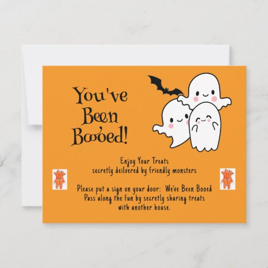 You've Been Booed We've Been Booed Cute Halloween シーズンカード (正面)