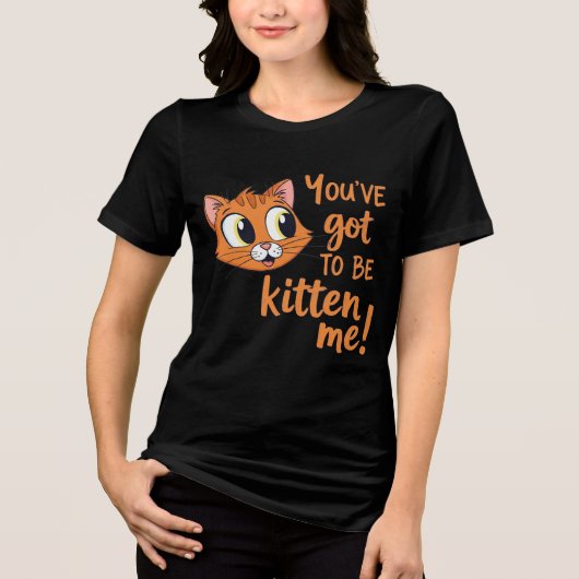 You've Got To Be Kitten Me! Cute Cat Pun トライブレンドＴシャツ (正面)