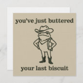 You've just Buttered Your Last Biscuit Cowboy Frog 招待状 (正面/裏面)