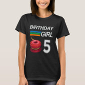 YOYO 5歳の女の子のための誕生日Yoyo Tシャツ (正面)