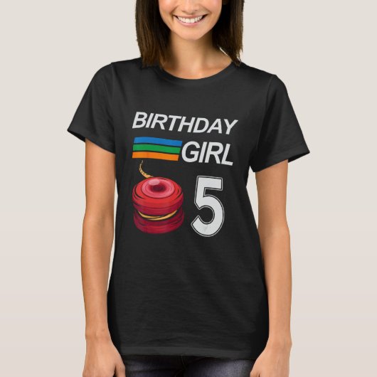 YOYO 5歳の女の子のための誕生日Yoyo Tシャツ (正面)