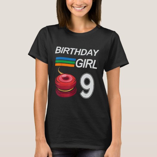YOYO 9歳の女の子のための誕生日Yoyo Tシャツ (正面)