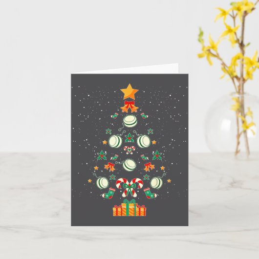 Yoyo Christmas Tree Xmas  カード (黄色い花)