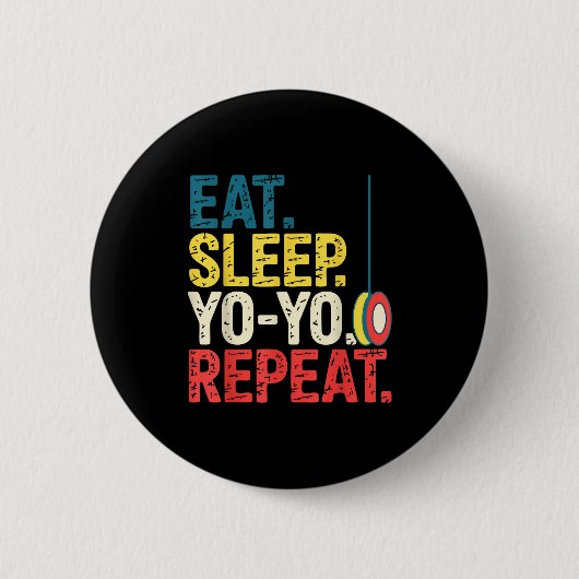 Yoyo Player Yo-yo Enthusiast 缶バッジ (正面)