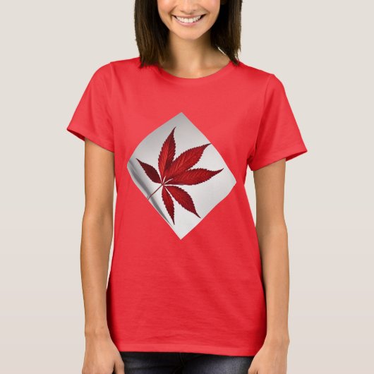 yper realistic Crimson Leaf Art Tee（深紅リーフアートティー）」 Tシャツ (正面)
