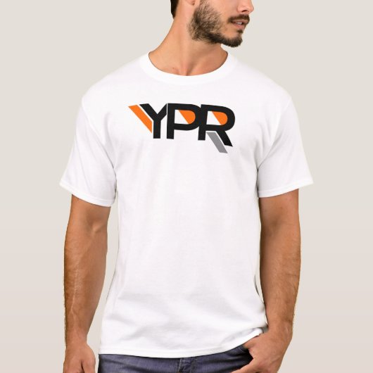 YPRのティーの灰色のストライブ柄 Tシャツ (正面)
