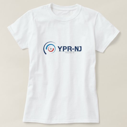 YPR-NJの女性ロゴのティー Tシャツ (デザイン正面)