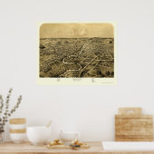 Ypsilanti, MIパノラママップ – 1868 ポスター (キッチン)