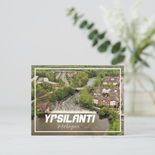 Ypsilanti Michigan Dam Postcard ポストカード (スタンド正面)