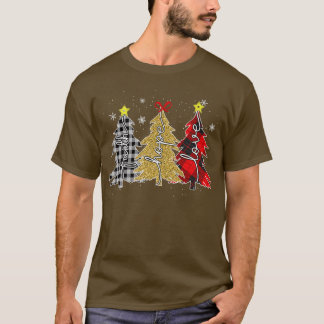 yqQGレオパード信仰メリークリスマスクリスマスツリークリス Tシャツ