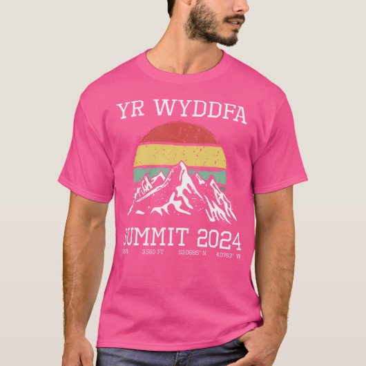 Yr Wydfa Snowdon Summit 2024日Cymru Waに登った Tシャツ (正面)