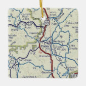 Yreka CAヴィンテージの地図 セラミックオーナメント (正面)