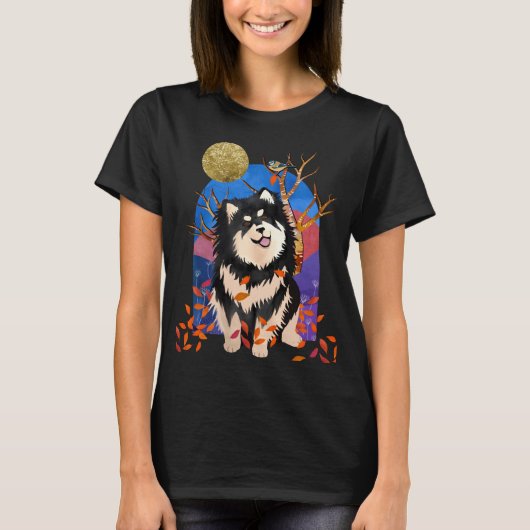 YRSE IN AUTUMN - Finnish Lapphund DARK shirts Tシャツ (正面)