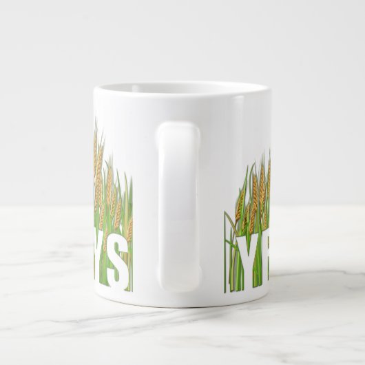YRWYS – 播種した物を刈り取る ジャンボコーヒーマグカップ (裏面)