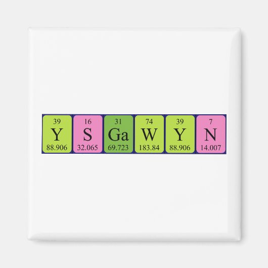 Ysgawyn周期表名磁石 マグネット (正面)
