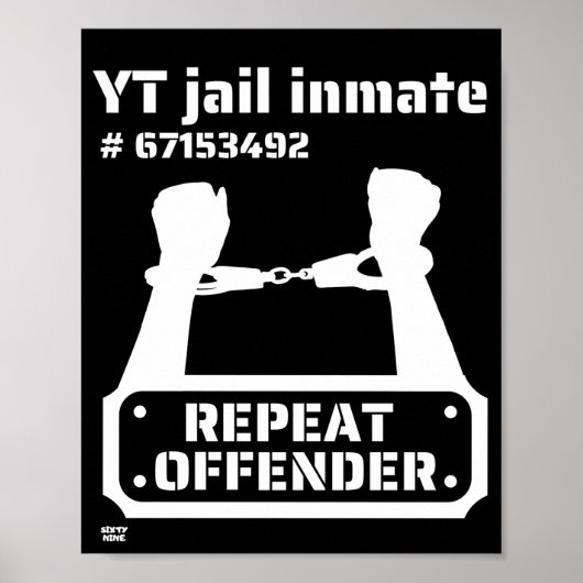 「YT JAIL INFIVE」刑務所おもしろい受刑者 ポスター (正面)