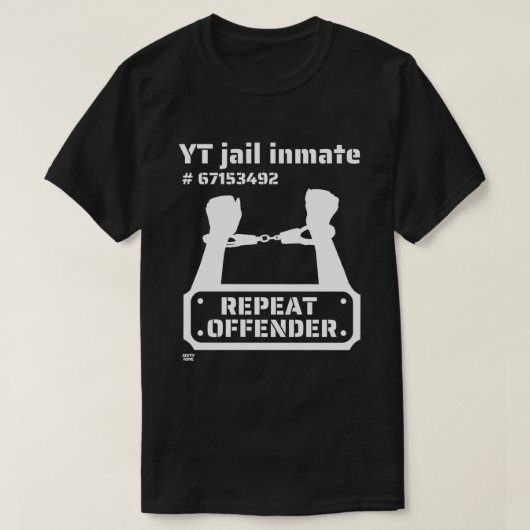 「YT JAIL INFIVE」刑務所おもしろい受刑者 Tシャツ (デザイン正面)