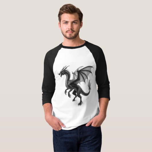 ythical Guardian: Dragon Silhouette Tシャツ (正面フル)