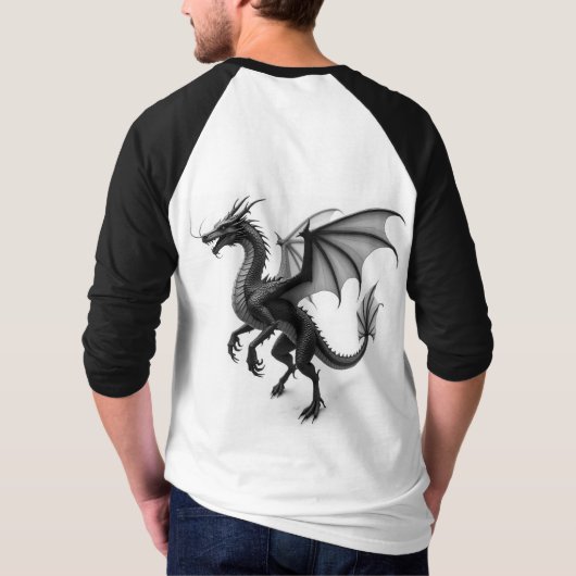 ythical Guardian: Dragon Silhouette Tシャツ (裏面)
