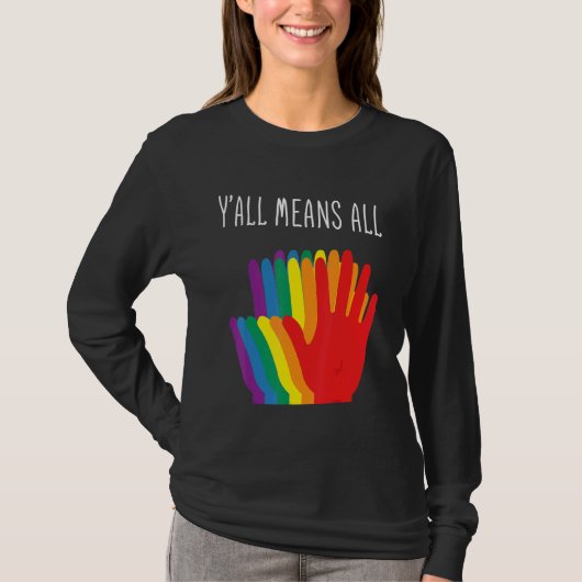 Yu2019allは、すべてのレインボーハートフラグLgbt For Pを意味する Tシャツ (正面)