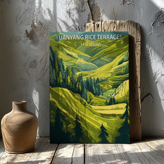Yuanyang Rice Terraces China Travel Poster Canvas キャンバスプリント