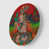 YucatanサイケデリックなMexicano Visiones ラージ壁時計 (傾斜)