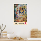 Yucatan Art Mexico Travel Poster Mexican Print ポスター (キッチン)