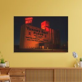 Yukon' Best Flour Neon Night Artistic View  キャンバスプリント