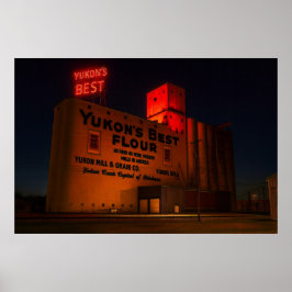 Yukon' Best Flour Neon Night Artistic View  ポスター