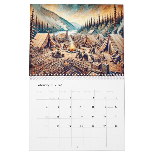 Yukon Gold Rush – A Pastel Journey カレンダー (2月 2026)