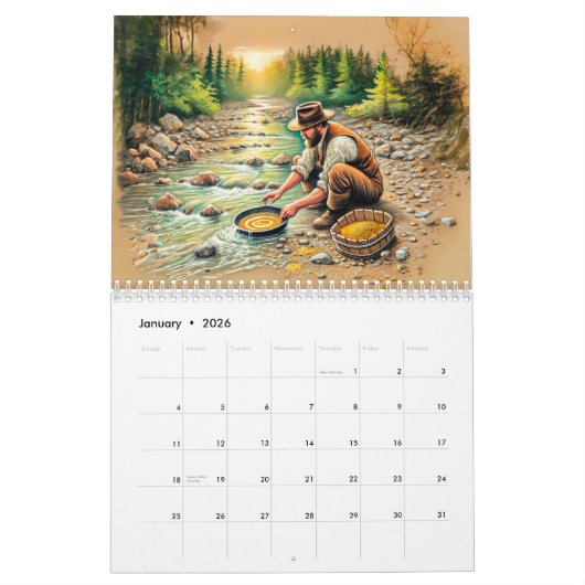 Yukon Gold Rush – A Pastel Journey カレンダー (1月 2026)