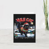 Yule Cat Keep It Cozy Funny Christmas Quote  カード (正面)