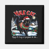 Yule Cat Keep It Cozy Funny Christmas Quote マグネット (正面)