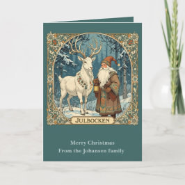 Yule Goat And Jultomten Scandinavian Julbocken カード