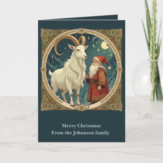 Yule Goat And Jultomten Scandinavian Mythology カード (正面)