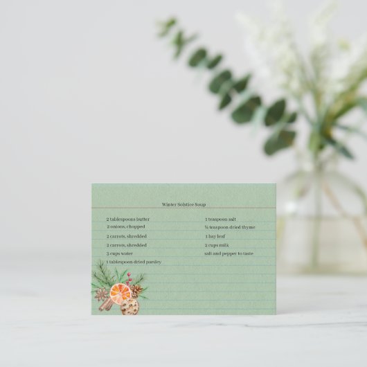Yule Kitchen Witch Bulk Recipe Cards 名刺 (スタンド正面)