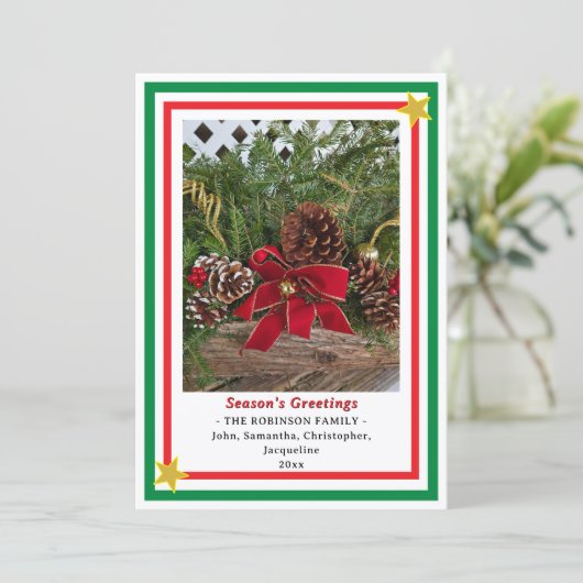 Yule Log Red Bow Green Red INSERT PHOTO  シーズンカード (スタンド正面)