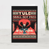 Yule Shall Not P Fantasy Wizard Holiday Pun Funny  カード (正面)