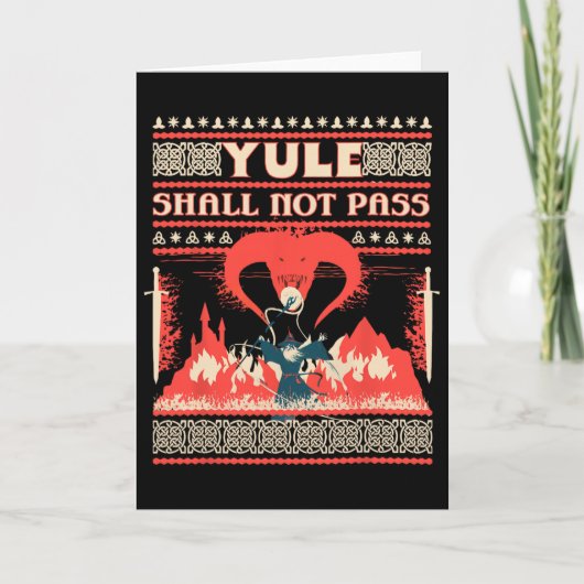 Yule Shall Not P Fantasy Wizard Holiday Pun Funny  カード (正面)