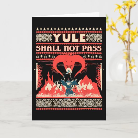Yule Shall Not P Fantasy Wizard Holiday Pun Funny  カード (黄色い花)