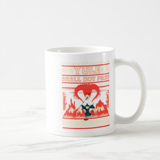 Yule Shall Not P Fantasy Wizard Holiday Pun Funny  コーヒーマグカップ (右)