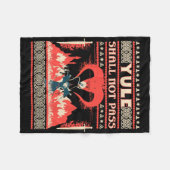 Yule Shall Not P Fantasy Wizard Holiday Pun Funny フリースブランケット (正面(横))