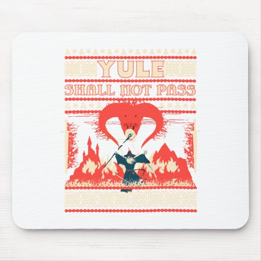Yule Shall Not P Fantasy Wizard Holiday Pun Funny  マウスパッド (正面)