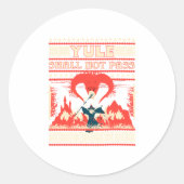 Yule Shall Not P Fantasy Wizard Holiday Pun Funny ラウンドシール (正面)