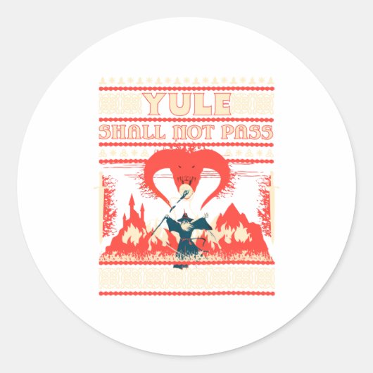 Yule Shall Not P Fantasy Wizard Holiday Pun Funny  ラウンドシール (正面)