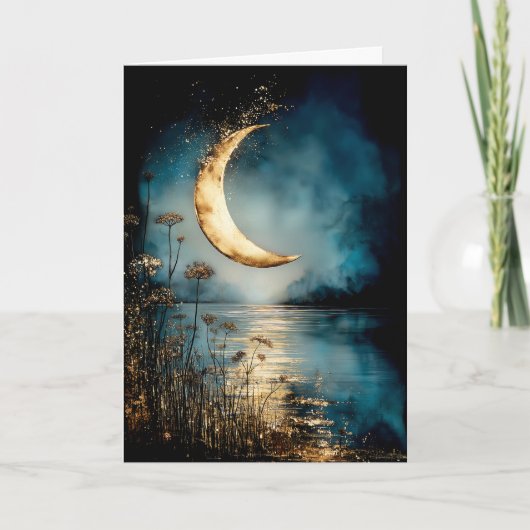 Yule & Winter Solstice Moonlight Water Reflection シーズンカード (正面)