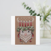 Yuletideのフェレットのクリスマスカード サンキューカード (スタンド正面)