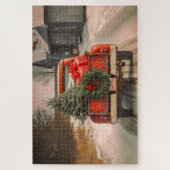 Yuletide配信:サンタの赤いトラックがキリストをもたらす ジグソーパズル (縦)
