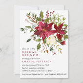Yuletide |ポインセチア結婚ブーケブライダルブランチ 招待状 (正面)